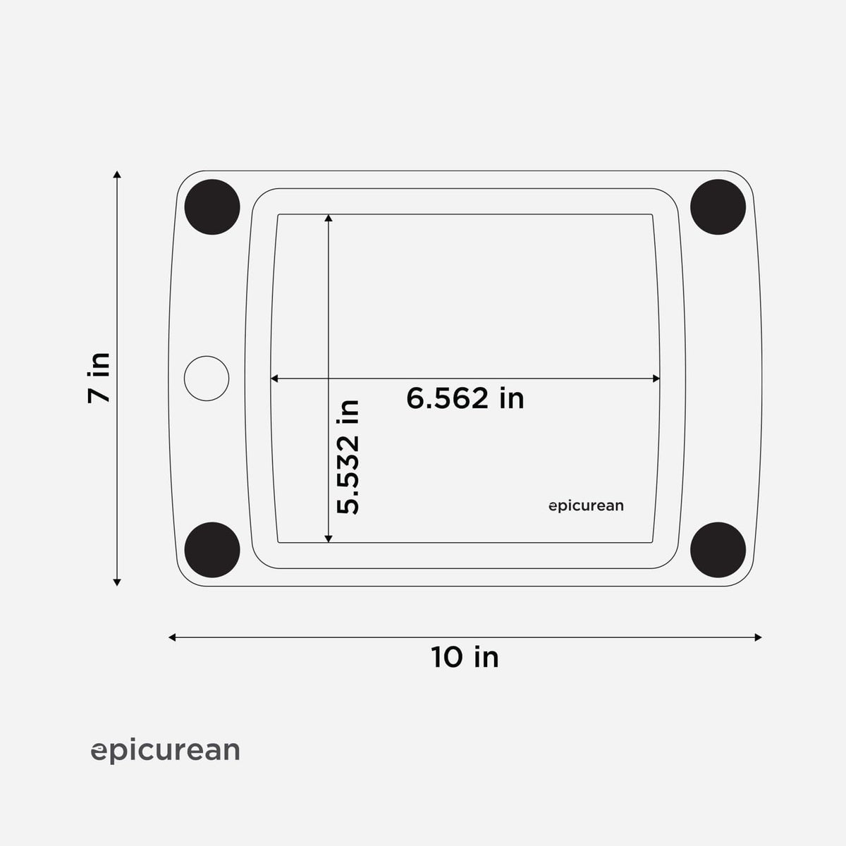 Epicurean All-In-One Cutting Board with Non-Slip Feet and Juice Groove - Non-toxic, Dishwasher Safe, Made in the USA, 10" x 7", Nutmeg