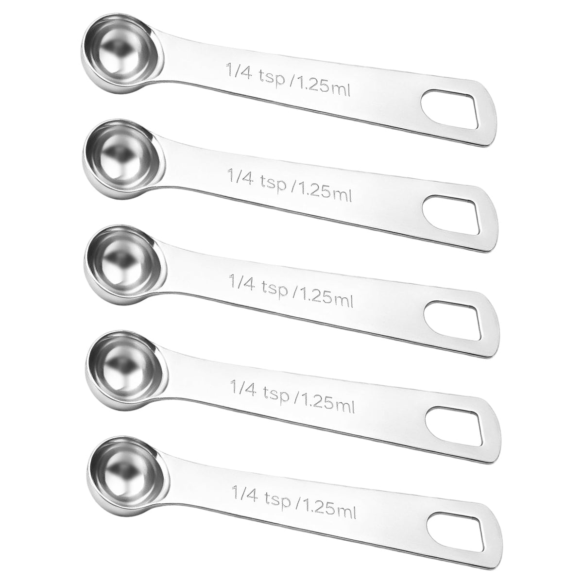 5PCS 1tsp(1/3tbsp, 5 ml) Measuring Spoon Teaspoons Stainless Steel Measure Spoons for Precise Cooking, Baking and Spices Measurement