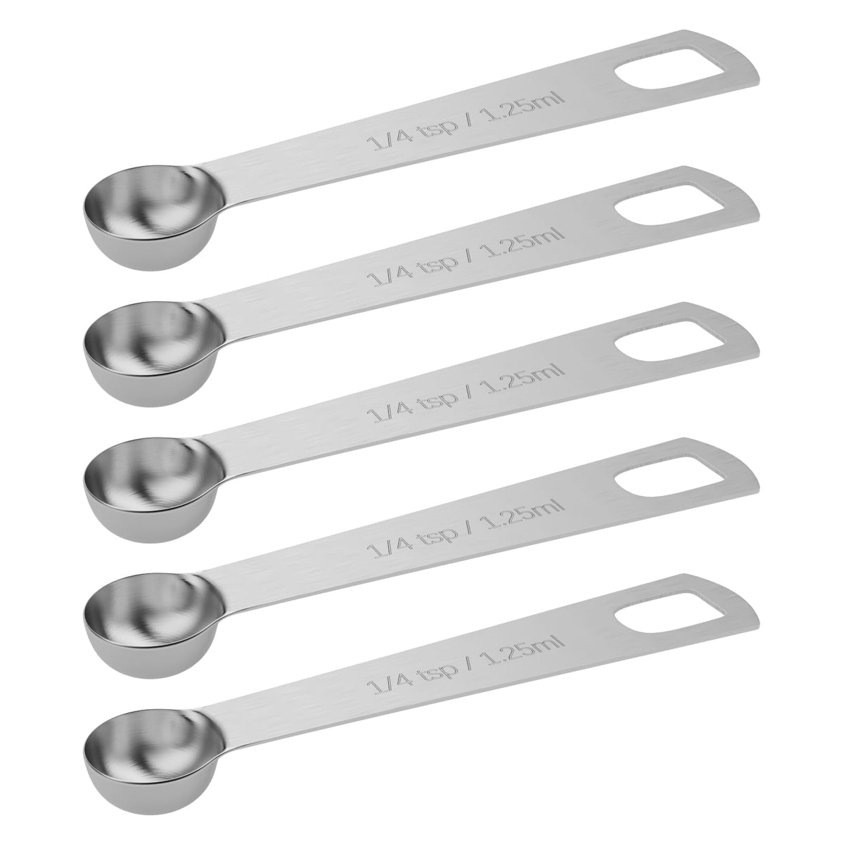 5PCS 1tsp(1/3tbsp, 5ml) Measuring Spoon, Stainless Steel Teaspoon