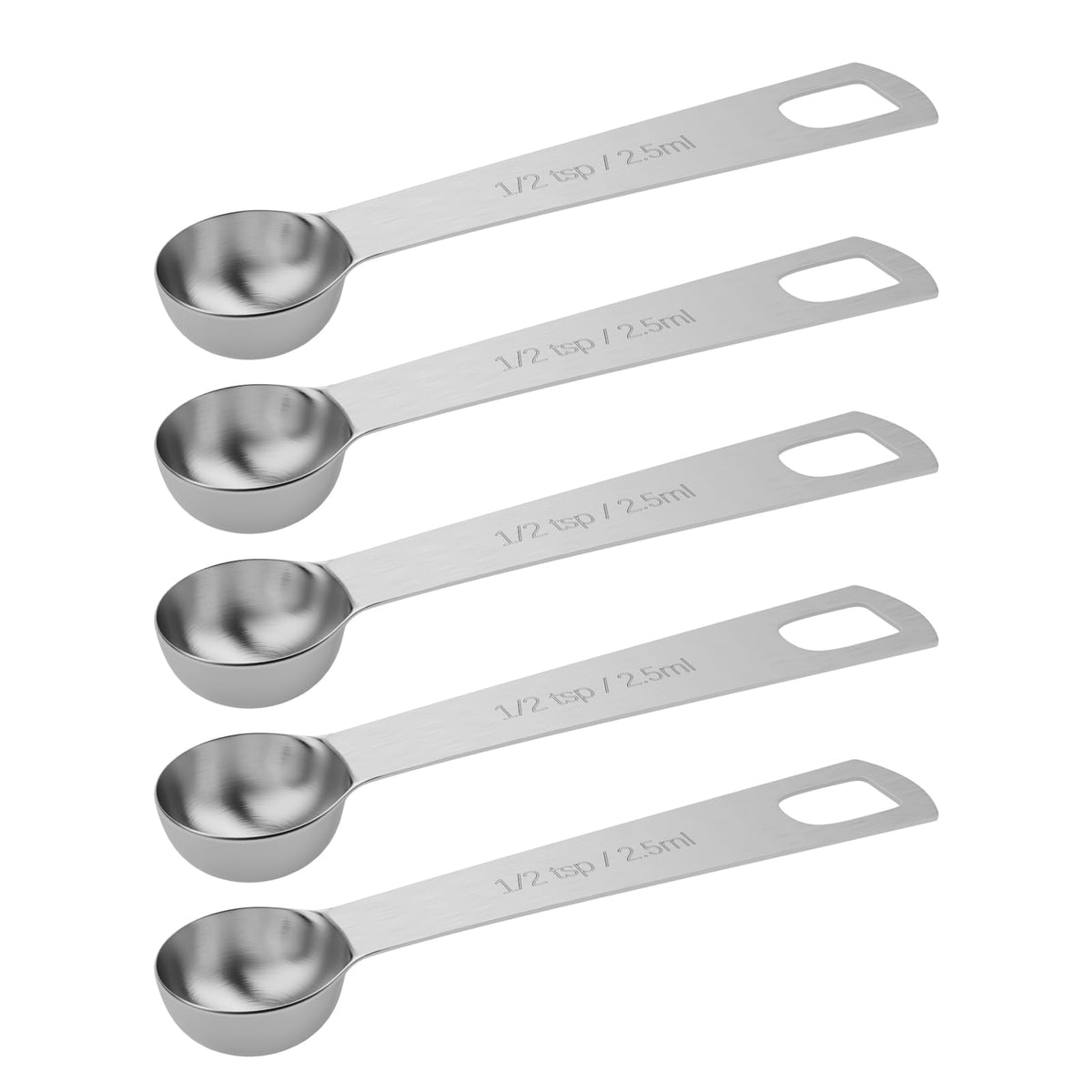 5PCS 1tsp(1/3tbsp, 5ml) Measuring Spoon, Stainless Steel Teaspoon