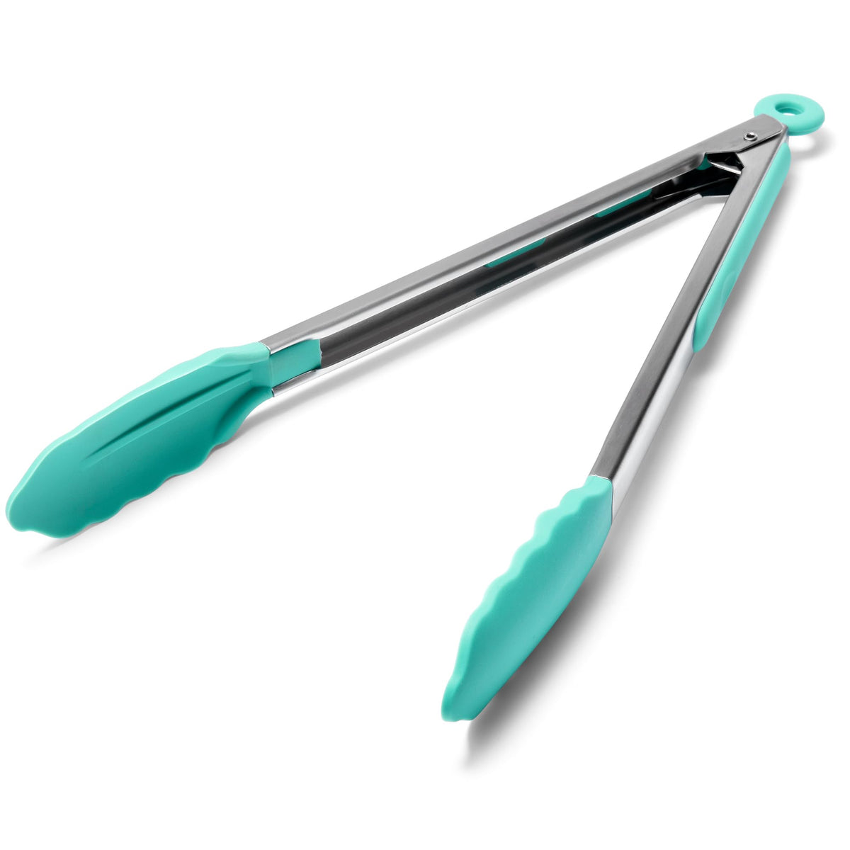 Doosu Kitchen Tongs with Silicone Tips for Cooking Serving (9in, Navy Blue)