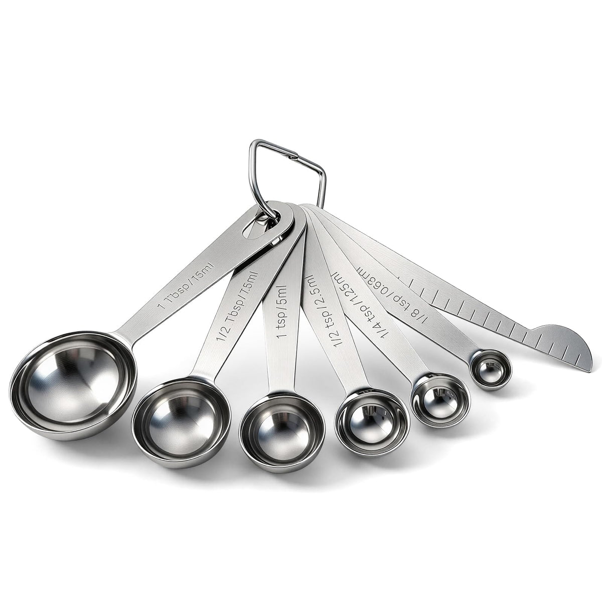 Bopei 7-Piece Measuring Spoons Set, 18/8 Stainless Steel, Rose Gold