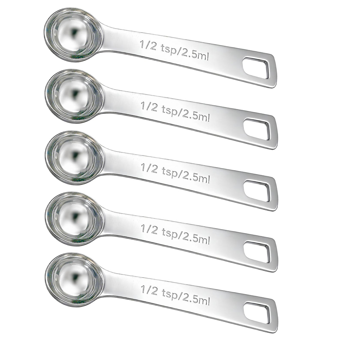 5PCS 1tsp(1/3tbsp, 5 ml) Measuring Spoon Teaspoons Stainless Steel Measure Spoons for Precise Cooking, Baking and Spices Measurement