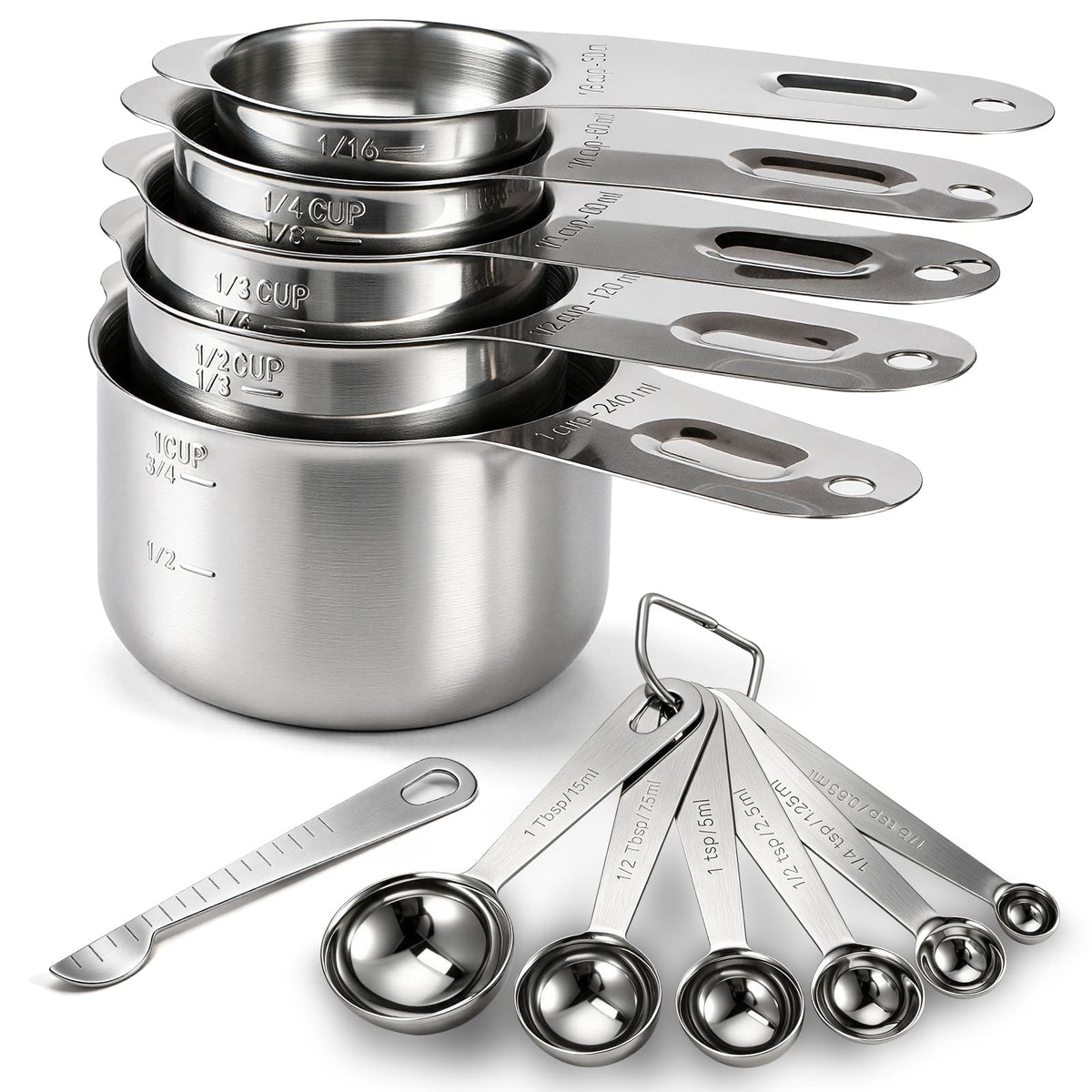 Bopei 7-Piece Measuring Spoons Set, 18/8 Stainless Steel, Rose Gold