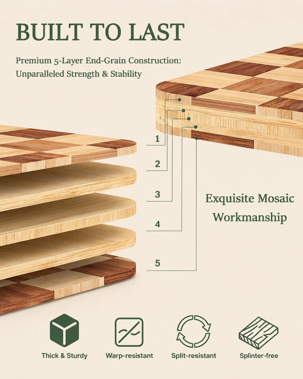 Cutting Board Set of 3 with Holder Checkered Cutting Boards for Kitchen