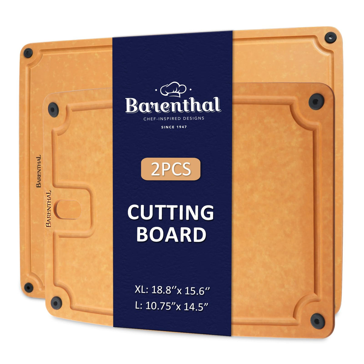 Cutting Boards for Kitchen Dishwasher Safe Eco-Friendly Composite Cutting Board Set of 2, Reversible Chopping Board with Handles & Juice Grooves, Small & Large Cutting Board for Countertop