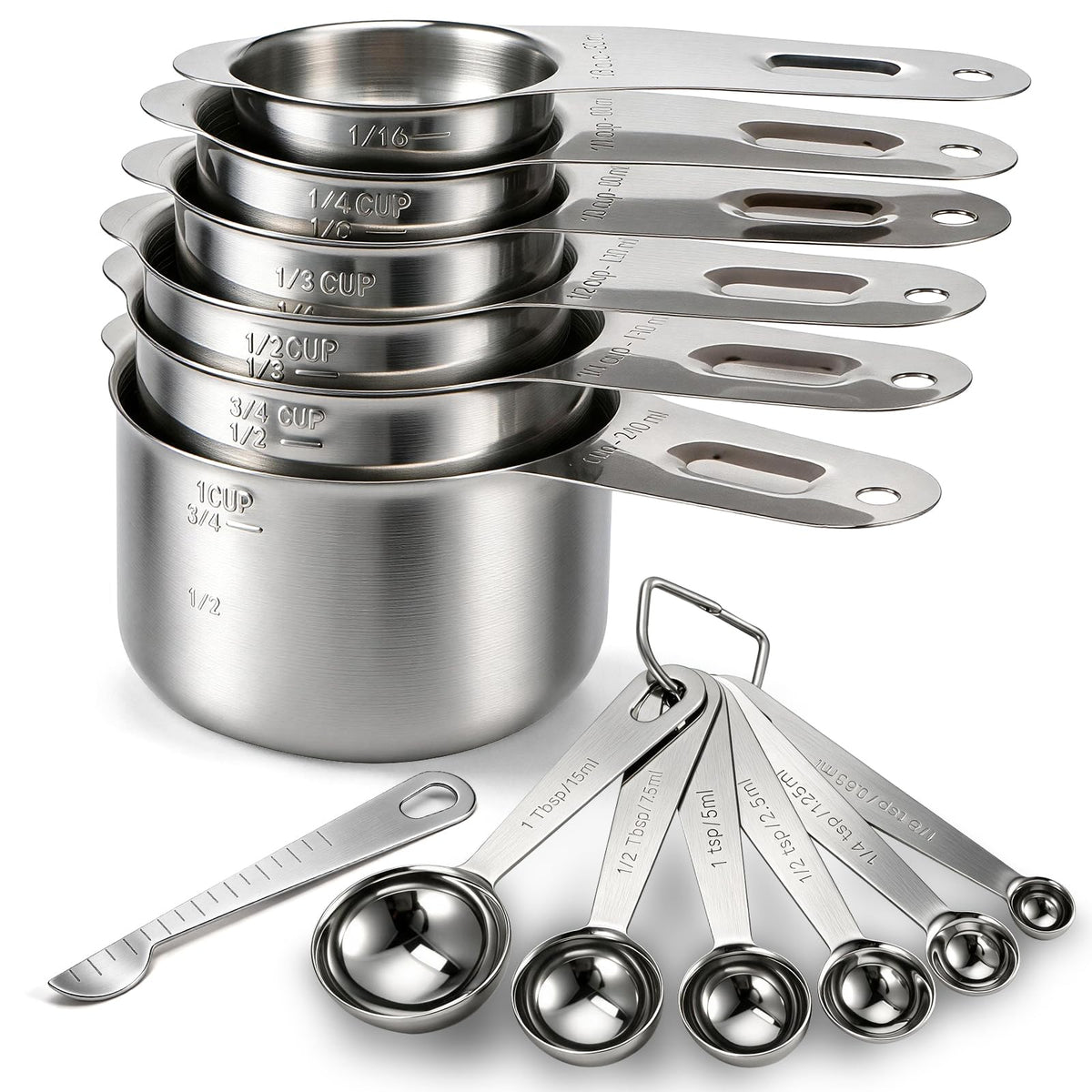 Bopei 7-Piece Measuring Spoons Set, 18/8 Stainless Steel, Rose Gold