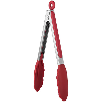 U-Taste Kitchen Tong for Cooking, 600ºF Heat-Resistant Silicone, 9in/Red