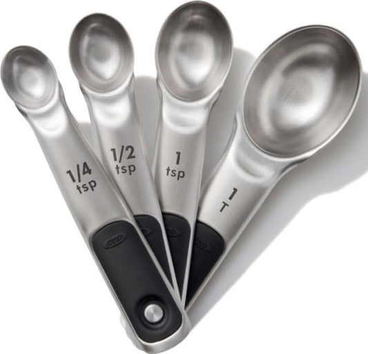 OXO Good Grips 4 Piece Stainless Steel Measuring Spoons with Magnetic Snaps