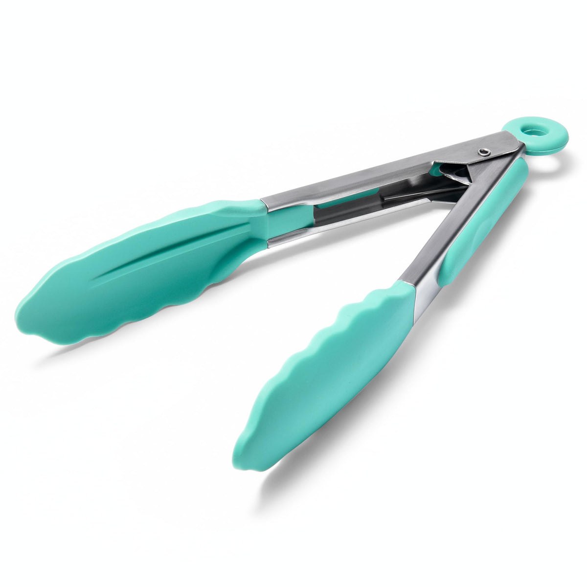 Doosu Kitchen Tongs with Silicone Tips for Cooking Serving (9in, Navy Blue)