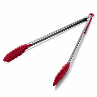 Doosu Kitchen Tongs with Silicone Tips for Cooking Serving (9in, Navy Blue)