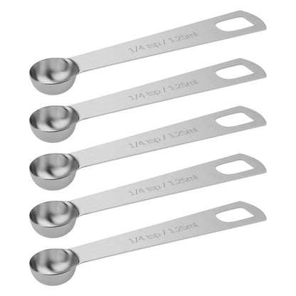 5PCS 1tsp(1/3tbsp, 5ml) Measuring Spoon, Stainless Steel Teaspoon