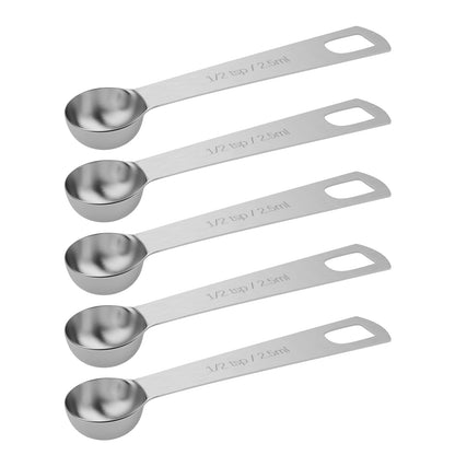 5PCS 1tsp(1/3tbsp, 5ml) Measuring Spoon, Stainless Steel Teaspoon