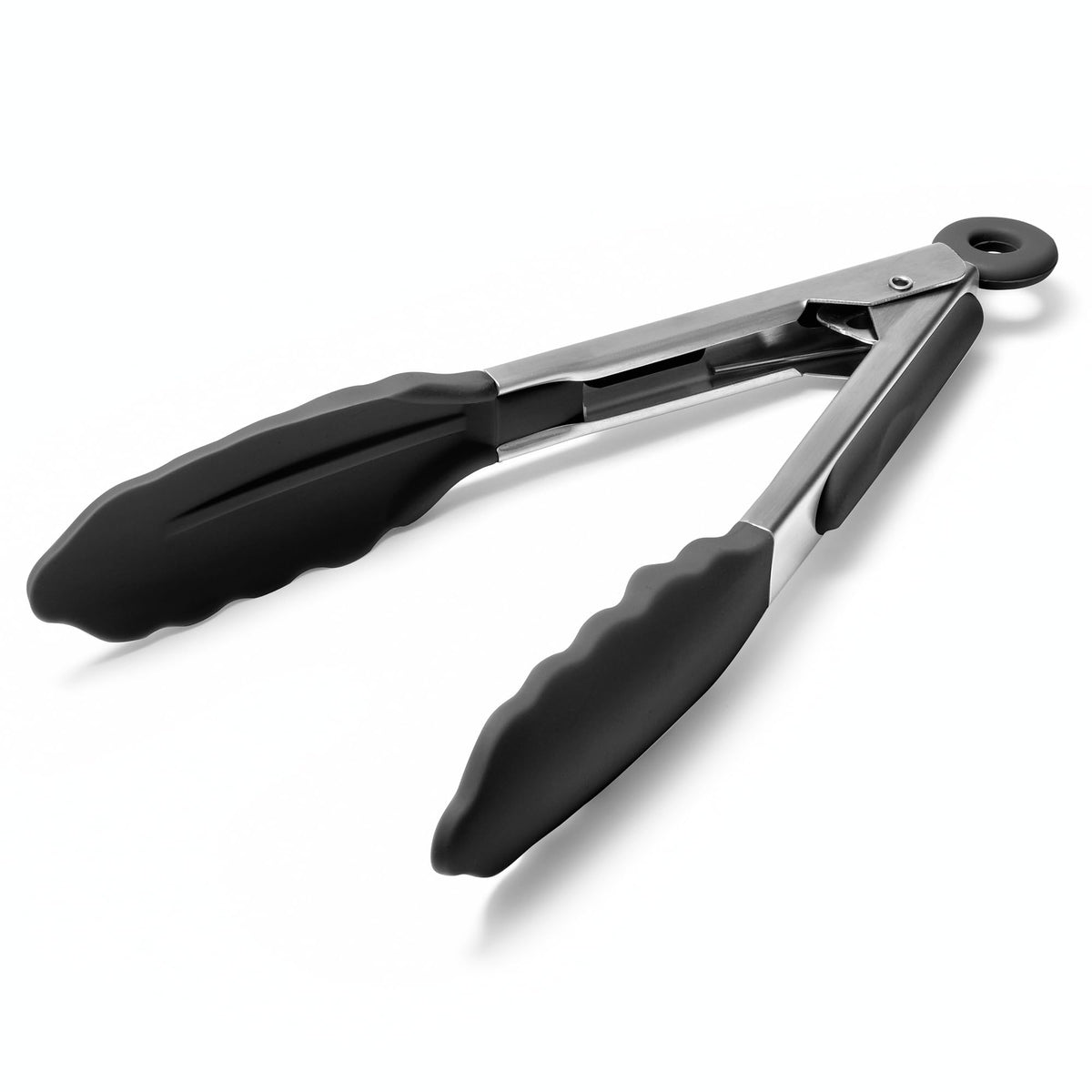 Doosu Kitchen Tongs with Silicone Tips for Cooking Serving (9in, Navy Blue)
