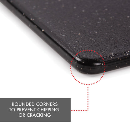 Dexas Superboard Cutting Board with Handle 8.5 x 11 inch Midnight Granite, Compact Kitchen Prep Board, Dishwasher Safe, Non-Porous Poly Surface, Made in USA