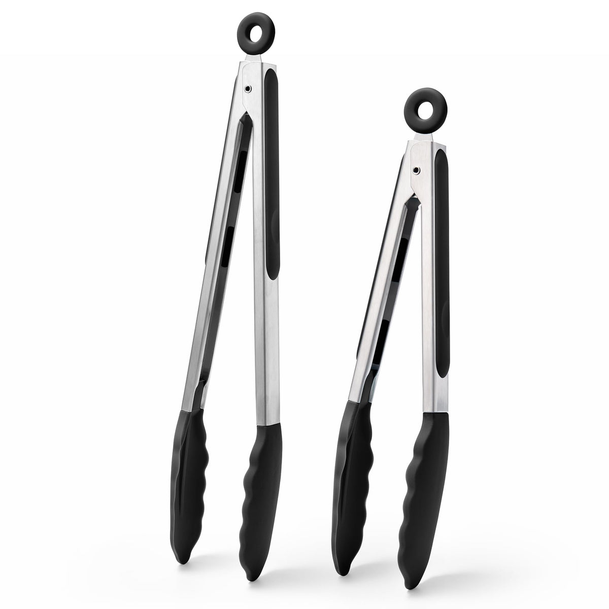 Doosu Kitchen Tongs with Silicone Tips for Cooking Serving (9in, Navy Blue)
