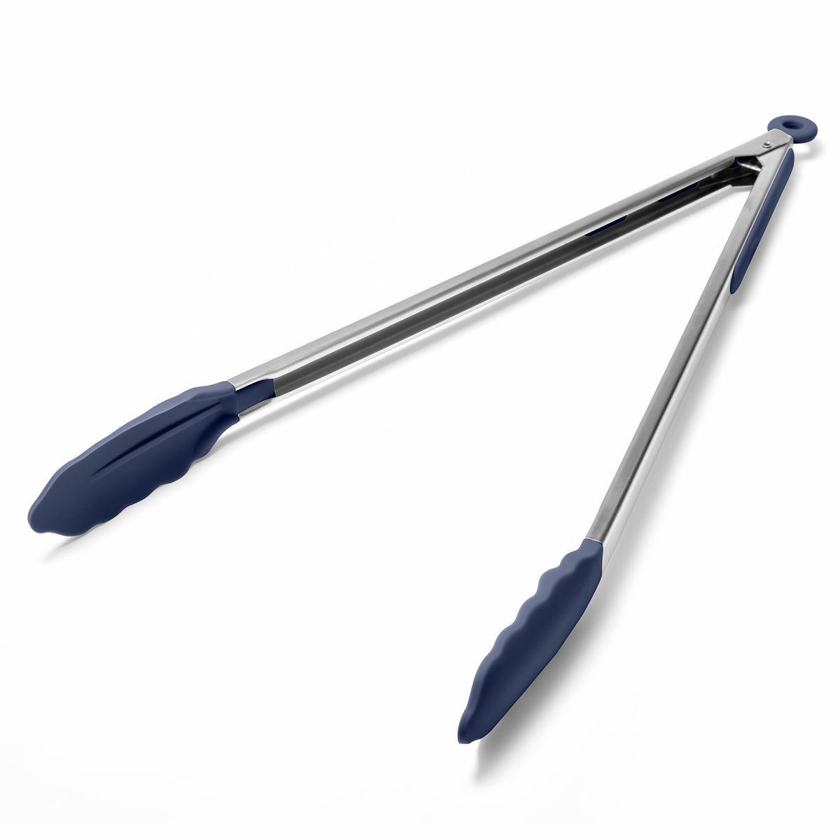 Doosu Kitchen Tongs with Silicone Tips for Cooking Serving (9in, Navy Blue)