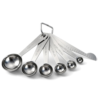 Bopei 7-Piece Measuring Spoons Set, 18/8 Stainless Steel, Rose Gold