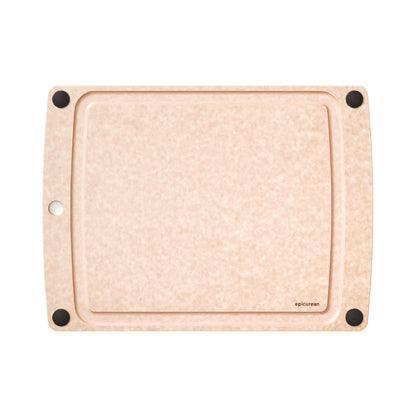 Epicurean All-In-One Cutting Board with Non-Slip Feet and Juice Groove, 14.5" × 11.25", Natural/Black