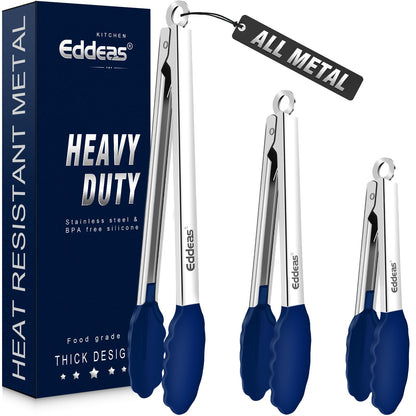 2 PCS 12 Inch Tongs for Cooking Heavy Duty All Metal Kitchen Tongs
