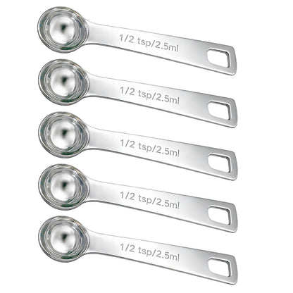 5PCS 1tsp(1/3tbsp, 5 ml) Measuring Spoon Teaspoons Stainless Steel Measure Spoons for Precise Cooking, Baking and Spices Measurement