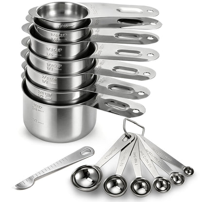 Bopei 7-Piece Measuring Spoons Set, 18/8 Stainless Steel, Rose Gold