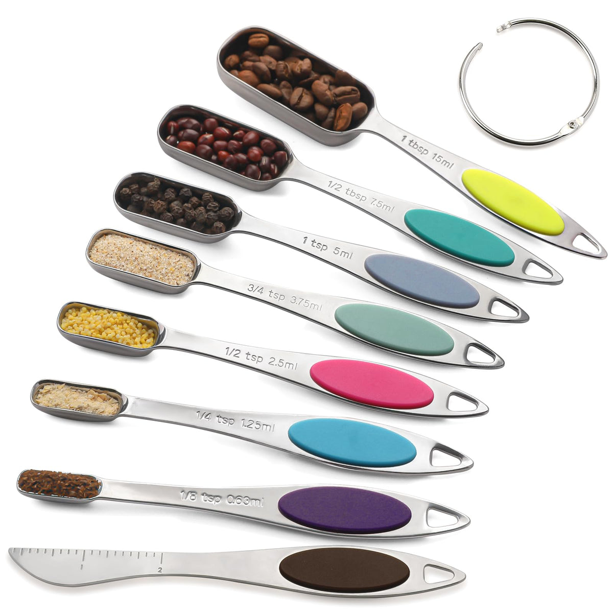 Magnetic Measuring Spoons Set Stainless Steel Magnetic Measuring Spoons