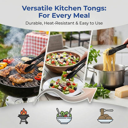 40 PCS Plastic Serving Tongs, Black Disposable Kitchen Salad Tongs