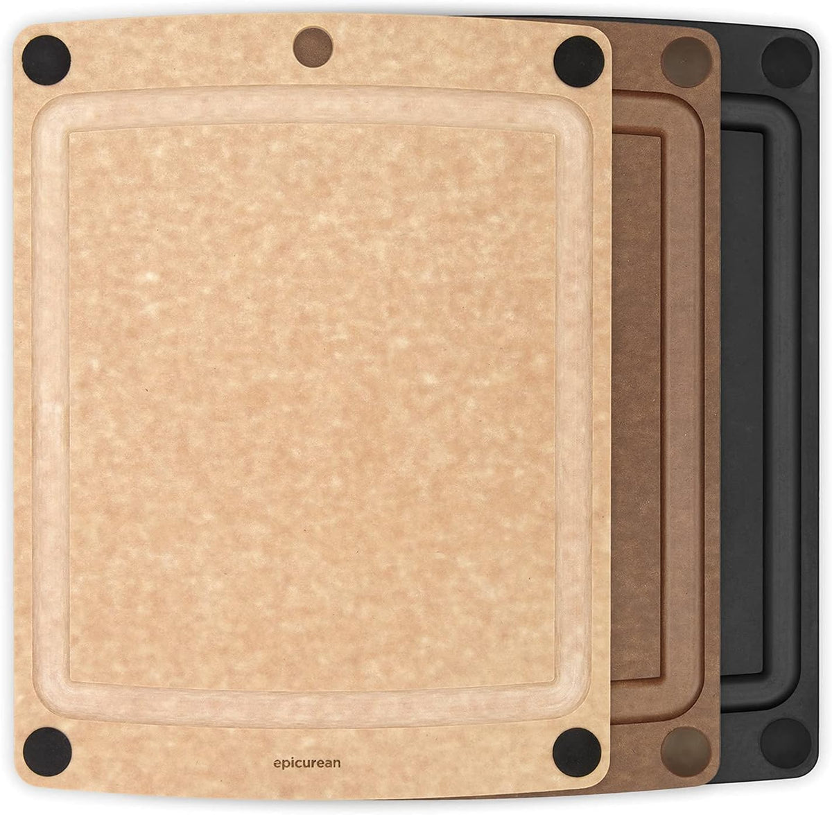 Epicurean All-In-One Cutting Board with Non-Slip Feet and Juice Groove - Non-toxic, Dishwasher Safe, Made in the USA, 10" x 7", Nutmeg