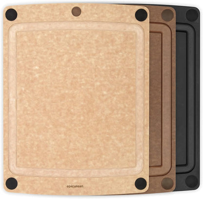 Epicurean All-In-One Cutting Board with Non-Slip Feet and Juice Groove - Non-toxic, Dishwasher Safe, Made in the USA, 10" x 7", Nutmeg