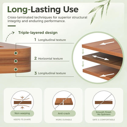 Bamboo Cutting Board 3-Piece,Wood Cutting Board Set for Kitchen