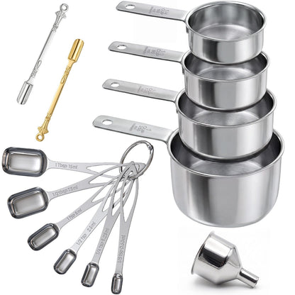 6pcs Narrow Measuring Spoons Set, Stainless Steel Spoons for Spice Jars