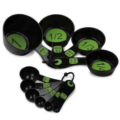 Chef Craft Easy to Read Plastic, Measuring Cup Set, 10 piece set, Blue