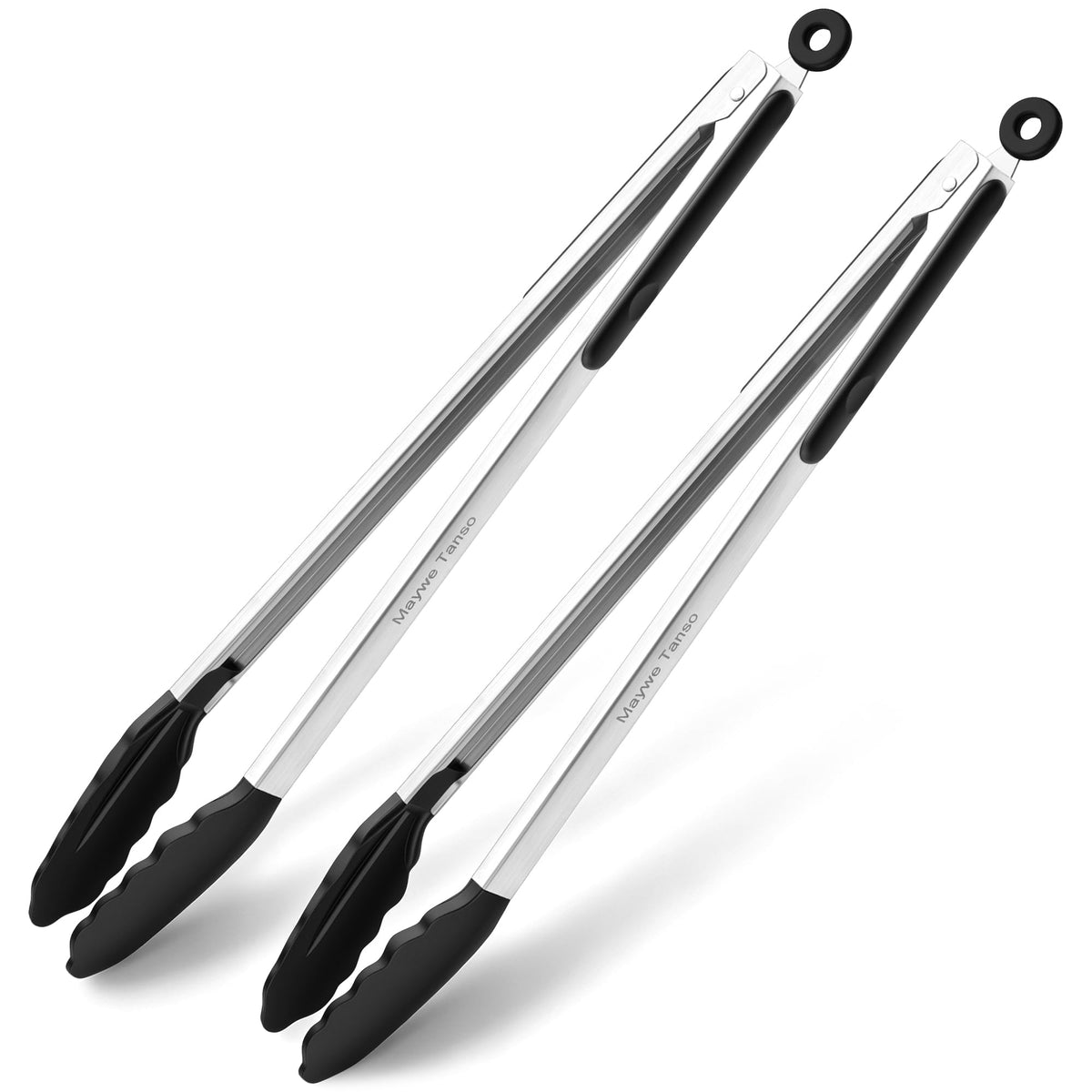 17-Inch Extra Long Kitchen Tongs for Cooking with Silicone Tip,Black