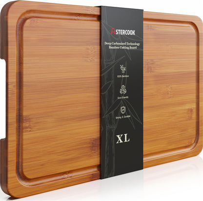 Astercook Deep-Carbonized Bamboo Cutting Boards for Kitchen