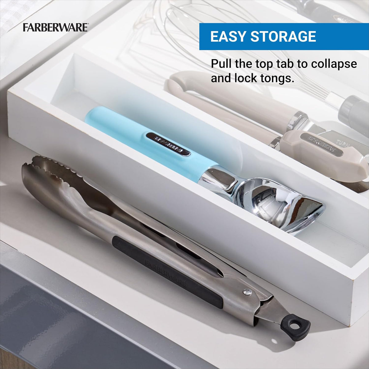 Farberware Pro Locking Kitchen Tongs 9 Inch Stainless Steel Silver