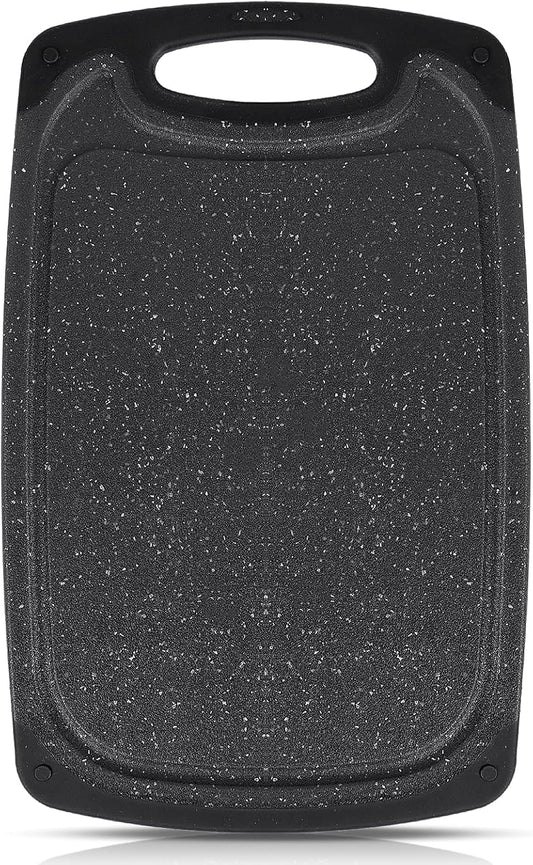 Cutting Boards,12.5"×7.7" Plastic Chopping Board Made From Natural Food Grade Material,BPA Free&Eco,Non Slip&Juice Groove,Dishwasher Safe,Double-Sided Usable,Dark Grey