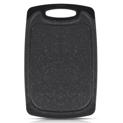 Cutting Boards,12.5"×7.7" Plastic Chopping Board Made From Natural Food Grade Material,BPA Free&Eco,Non Slip&Juice Groove,Dishwasher Safe,Double-Sided Usable,Dark Grey