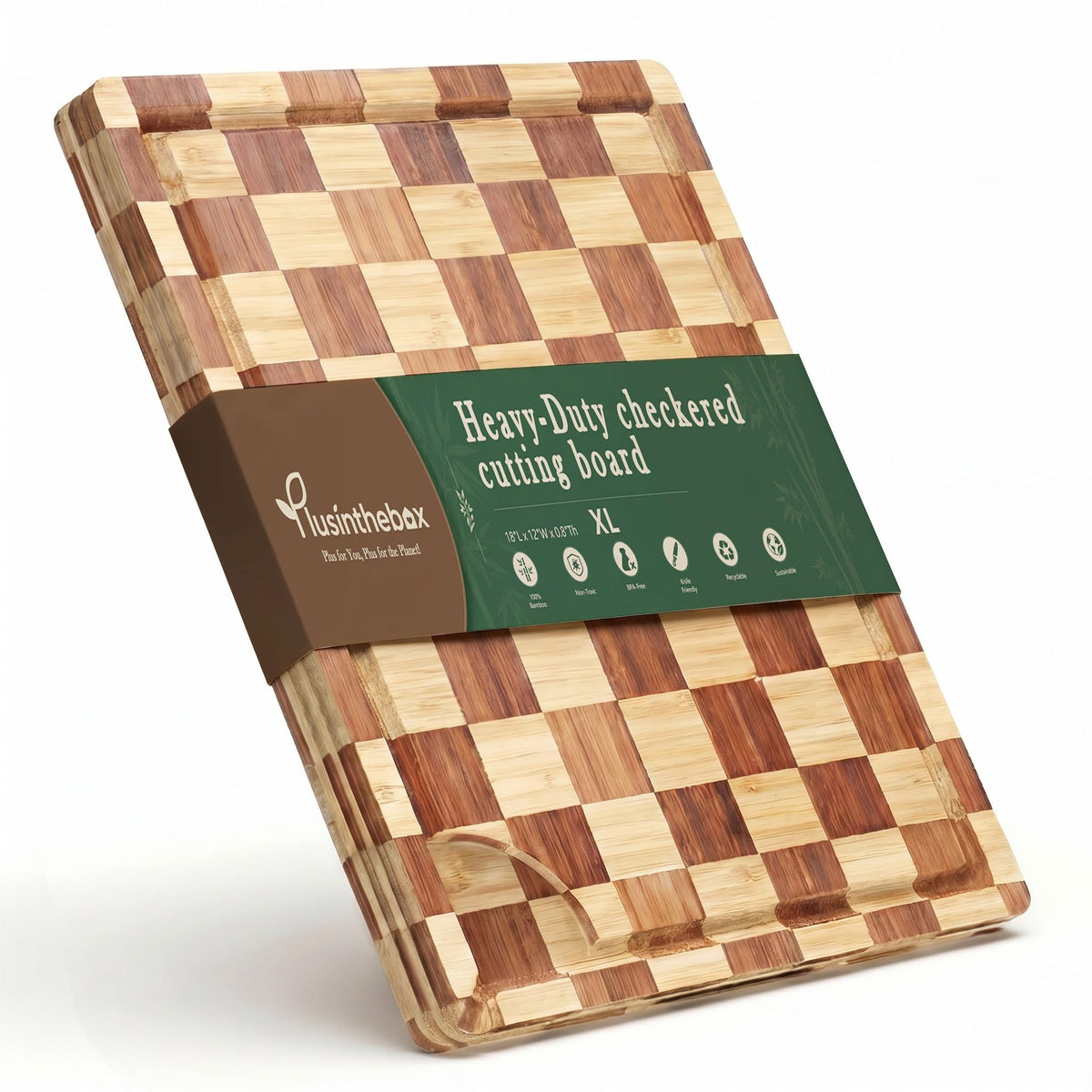 Cutting Board Set of 3 with Holder Checkered Cutting Boards for Kitchen