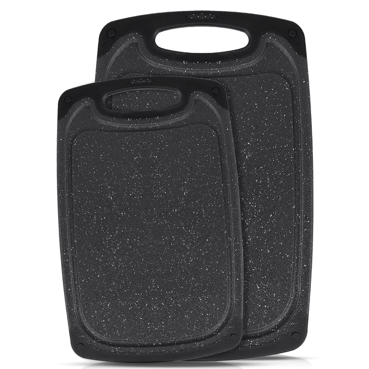 Cutting Boards,12.5"×7.7" Plastic Chopping Board Made From Natural Food Grade Material,BPA Free&Eco,Non Slip&Juice Groove,Dishwasher Safe,Double-Sided Usable,Dark Grey