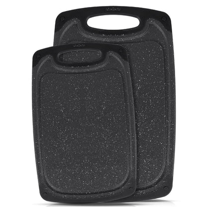 Cutting Boards,12.5"×7.7" Plastic Chopping Board Made From Natural Food Grade Material,BPA Free&Eco,Non Slip&Juice Groove,Dishwasher Safe,Double-Sided Usable,Dark Grey